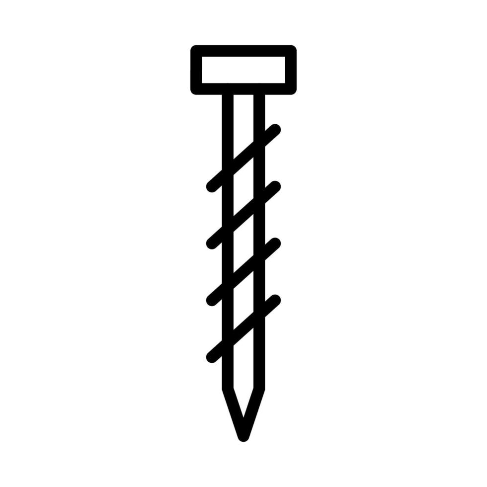 Self tapping screw line icon isolated on white background. Black flat thin icon on modern outline style. Linear symbol and editable stroke. Simple and pixel perfect stroke vector illustration.