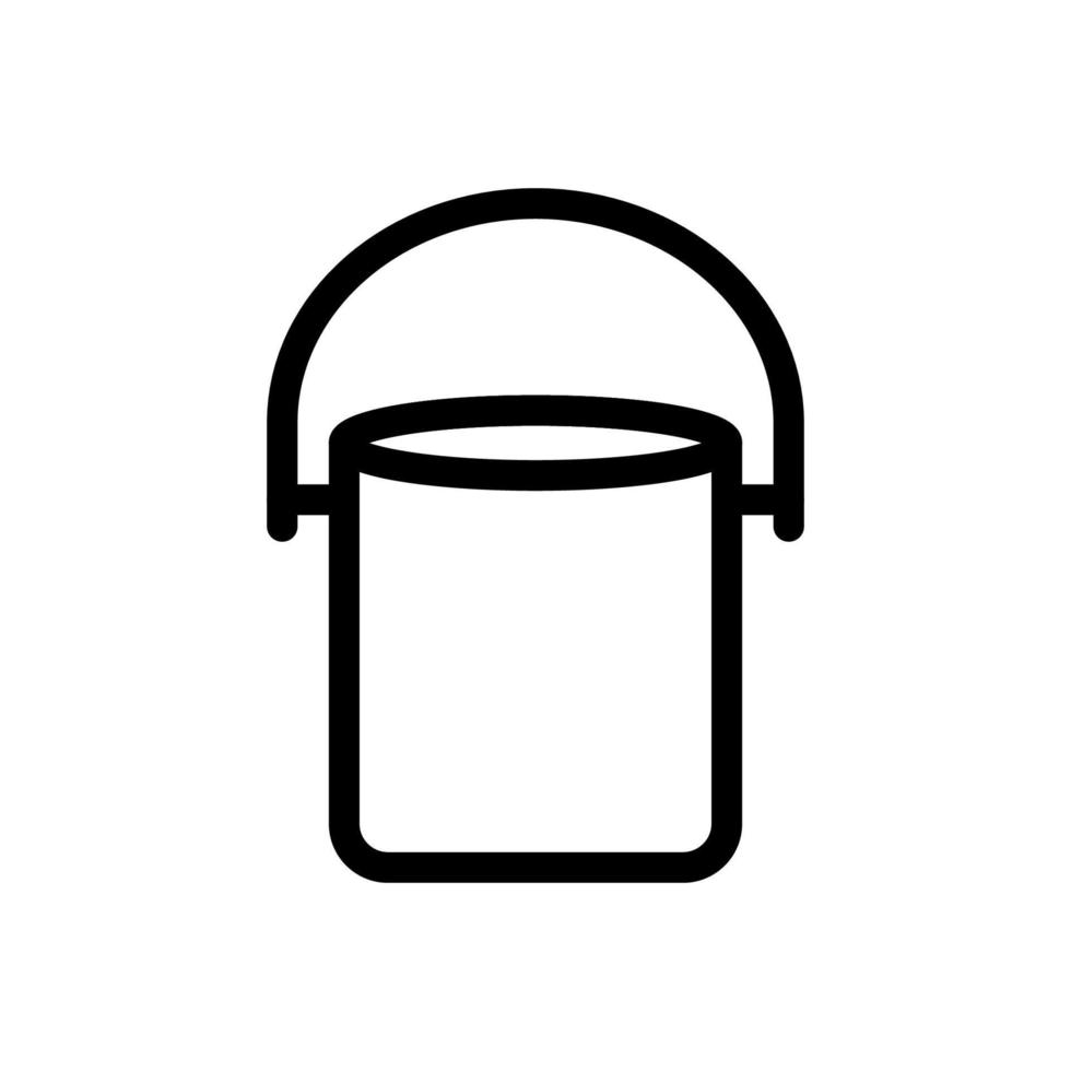 icono de línea de cubo aislado sobre fondo blanco. icono negro plano y delgado en el estilo de contorno moderno. símbolo lineal y trazo editable. ilustración de vector de trazo simple y perfecto de píxeles.