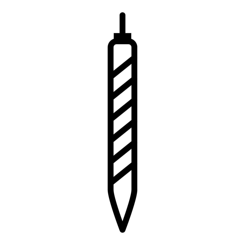 Drill bit line icon isolated on white background. Black flat thin icon on modern outline style. Linear symbol and editable stroke. Simple and pixel perfect stroke vector illustration.