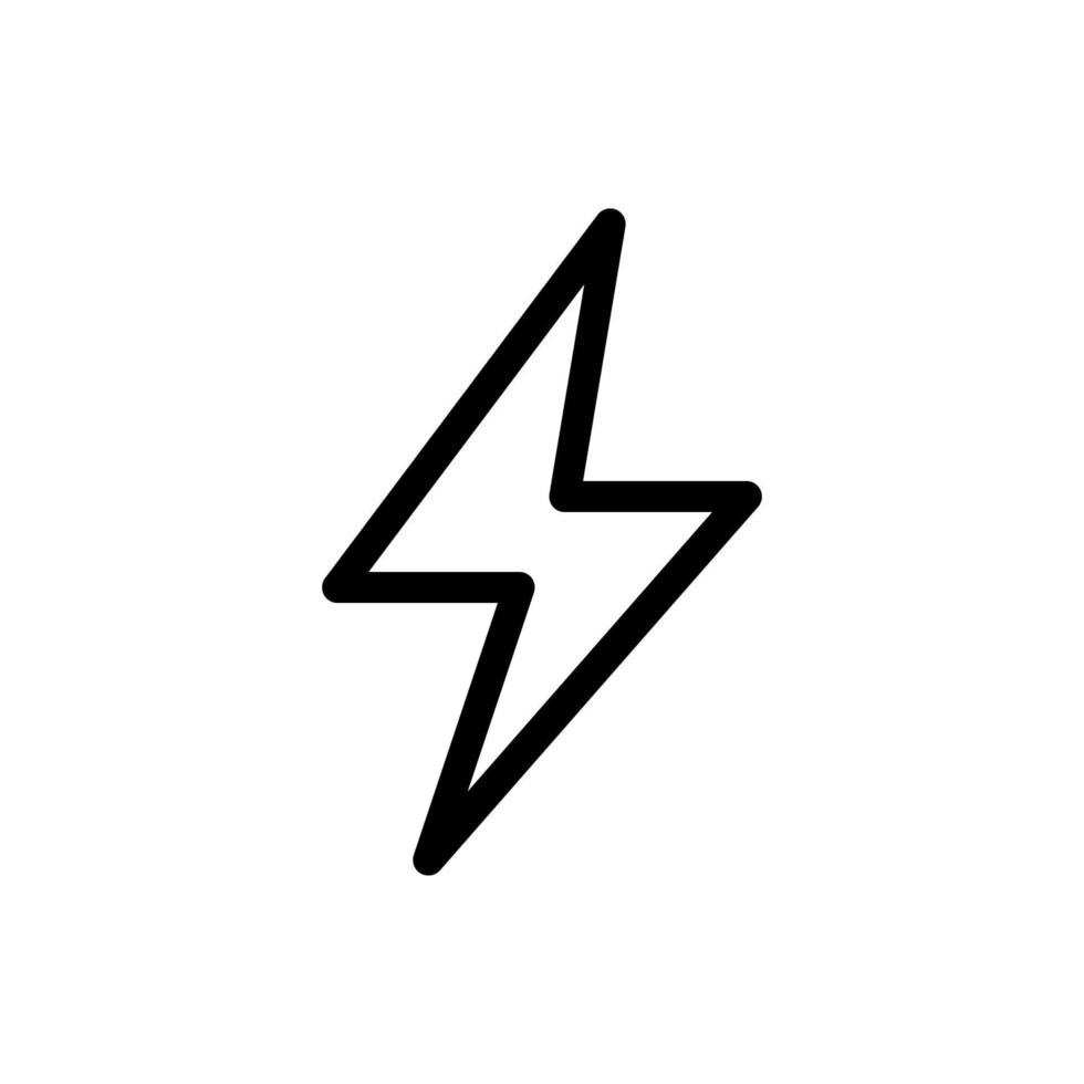 icono de línea de electricidad aislado sobre fondo blanco. icono negro plano y delgado en el estilo de contorno moderno. símbolo lineal y trazo editable. ilustración de vector de trazo simple y perfecto de píxeles.