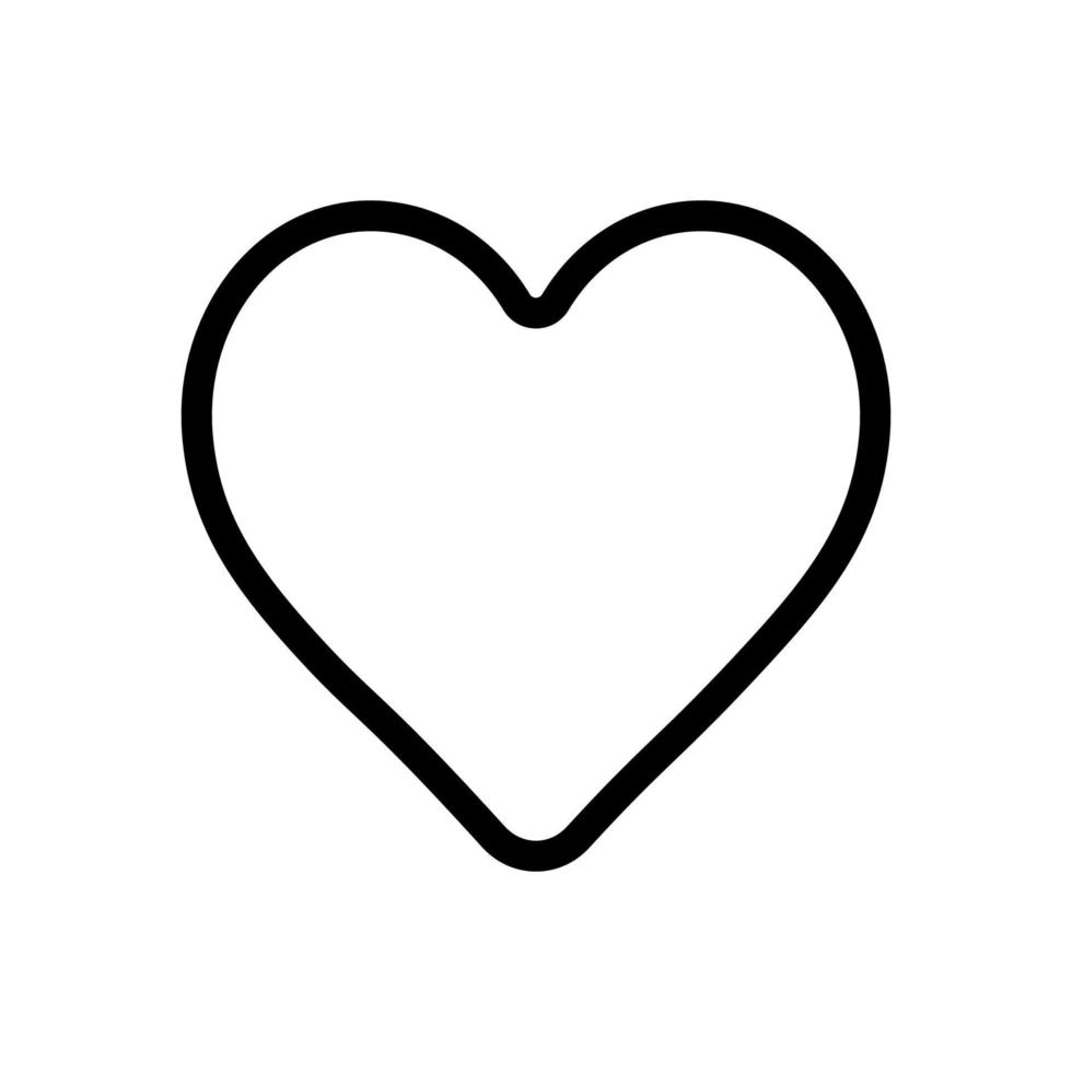 icono de línea de corazón aislado sobre fondo blanco. icono negro plano y delgado en el estilo de contorno moderno. símbolo lineal y trazo editable. ilustración de vector de trazo simple y perfecto de píxeles.