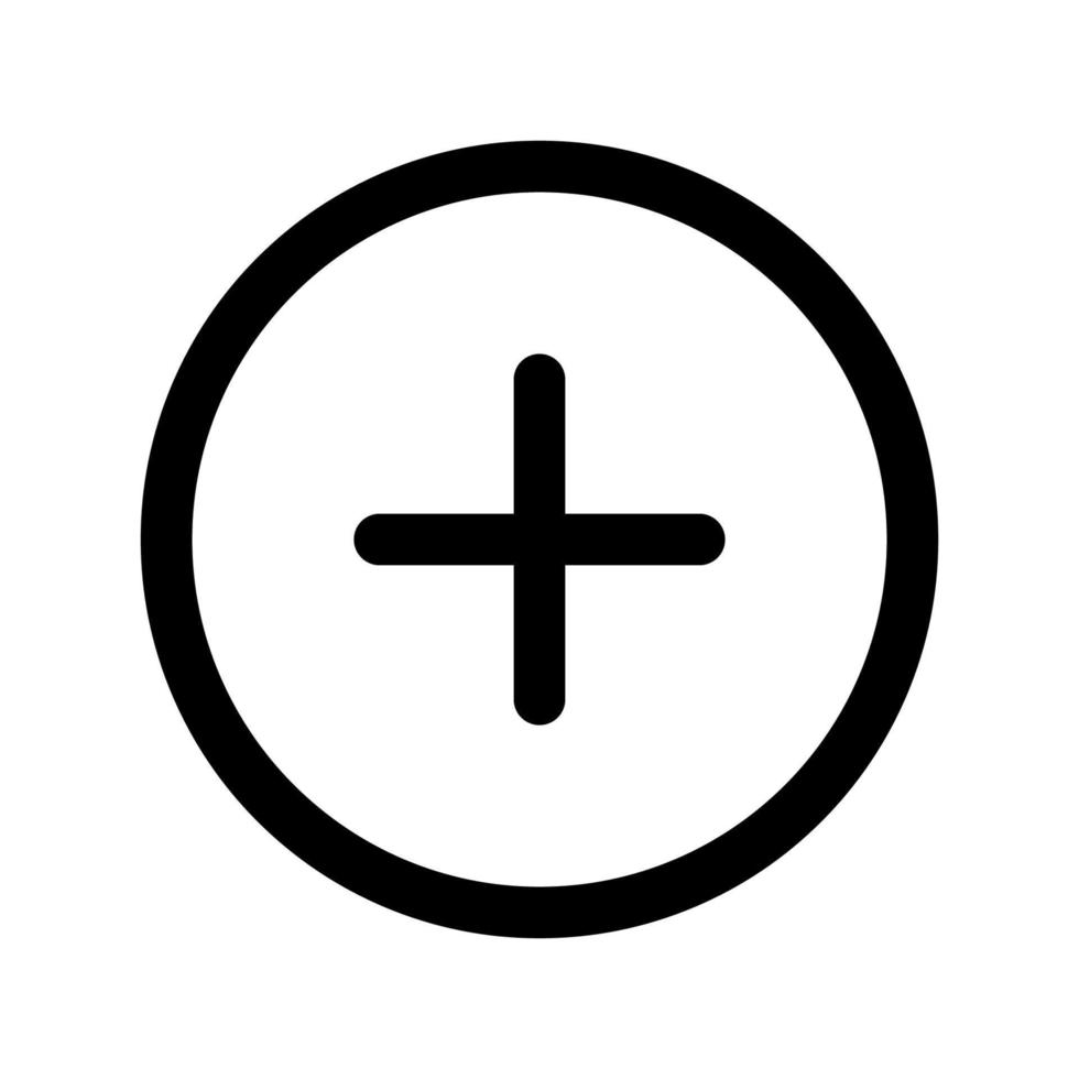 Plus line icon isolated on white background. Black flat thin icon on modern outline style. Linear symbol and editable stroke. Simple and pixel perfect stroke vector illustration.