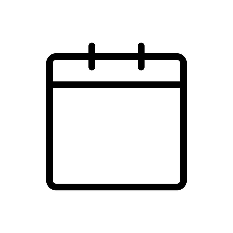 icono de línea de calendario aislado sobre fondo blanco. icono negro plano y delgado en el estilo de contorno moderno. símbolo lineal y trazo editable. ilustración de vector de trazo simple y perfecto de píxeles.