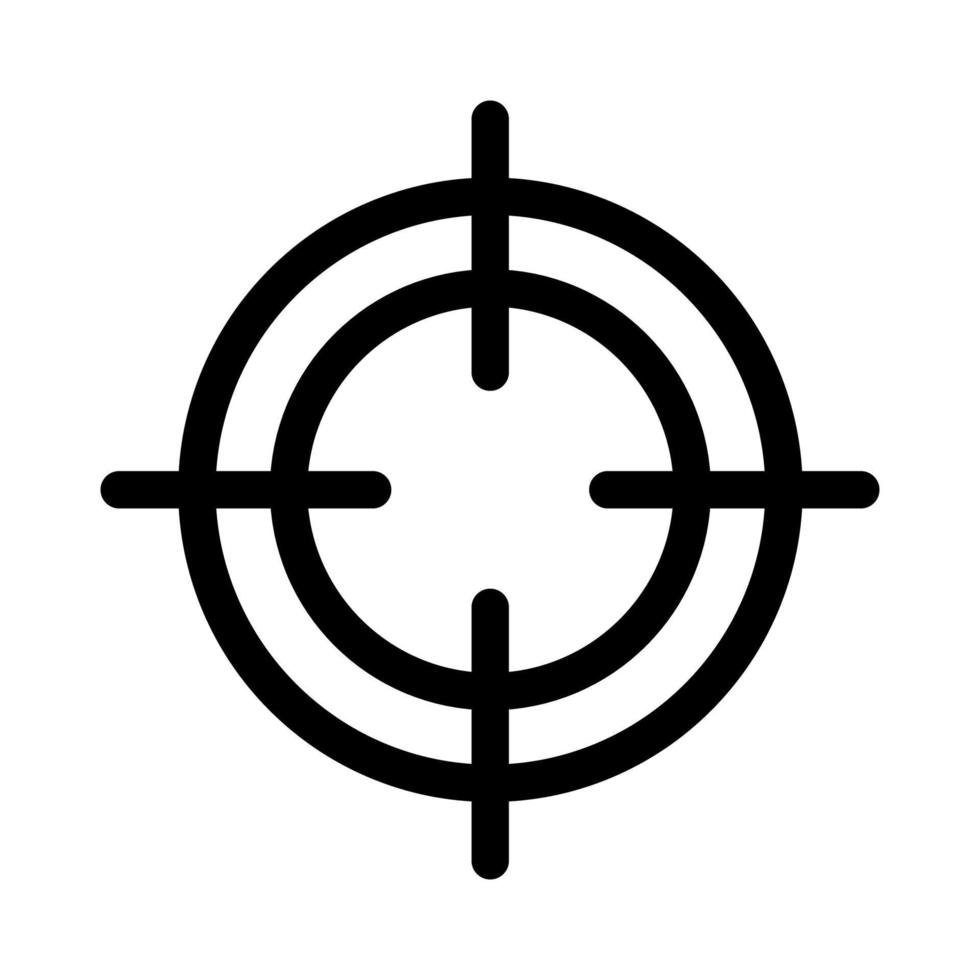 Weapon sight line icon isolated on white background. Black flat thin icon on modern outline style. Linear symbol and editable stroke. Simple and pixel perfect stroke vector illustration.