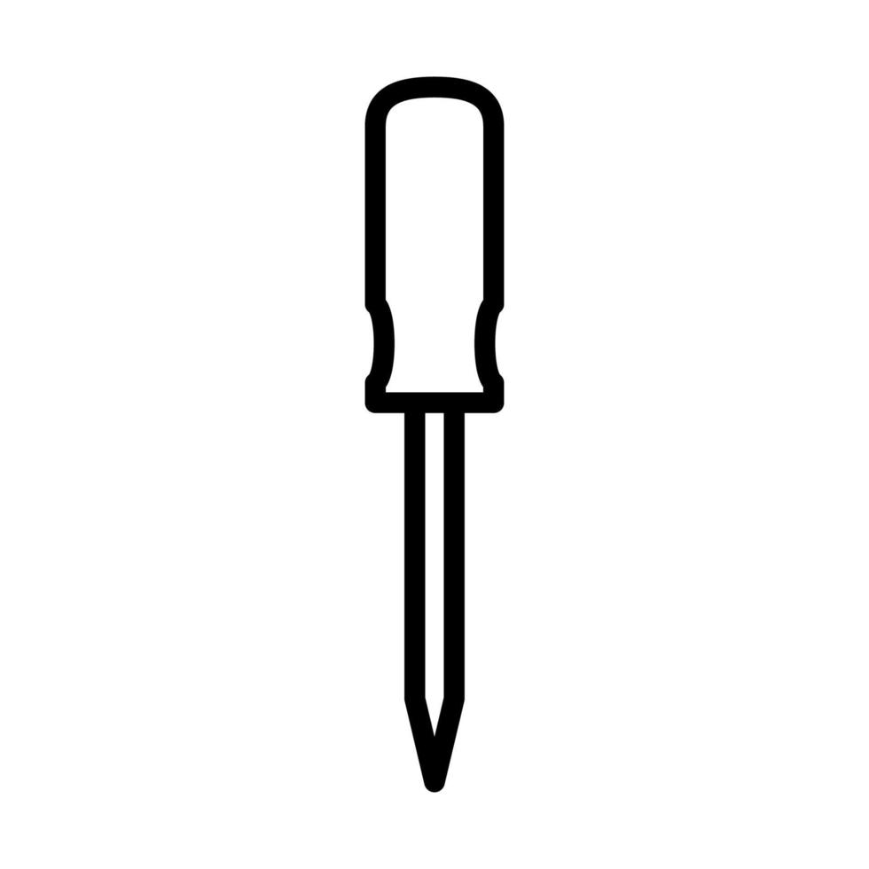 Screwdriver line icon isolated on white background. Black flat thin icon on modern outline style. Linear symbol and editable stroke. Simple and pixel perfect stroke vector illustration.