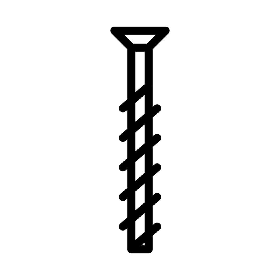 icono de línea de construcción de perno aislado sobre fondo blanco. icono negro plano y delgado en el estilo de contorno moderno. símbolo lineal y trazo editable. ilustración de vector de trazo simple y perfecto de píxeles.