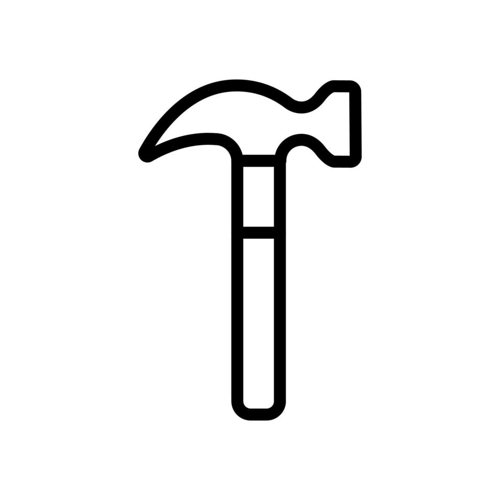 Hammer line icon isolated on white background. Black flat thin icon on modern outline style. Linear symbol and editable stroke. Simple and pixel perfect stroke vector illustration.