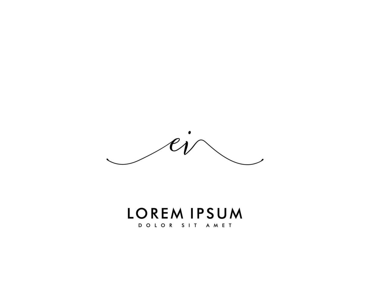 monograma de belleza del logotipo femenino ei inicial y diseño de logotipo elegante, logotipo de escritura a mano de la firma inicial, boda, moda, floral y botánica con plantilla creativa vector