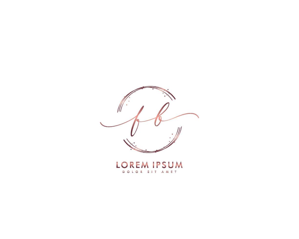 Initial FB Feminine logo beauty monogram and elegant logo design, handwriting logo of initial signature, wedding, fashion, floral and botanical with creative template vector