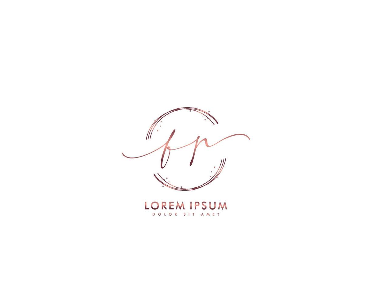 Initial FP Feminine logo beauty monogram and elegant logo design, handwriting logo of initial signature, wedding, fashion, floral and botanical with creative template vector