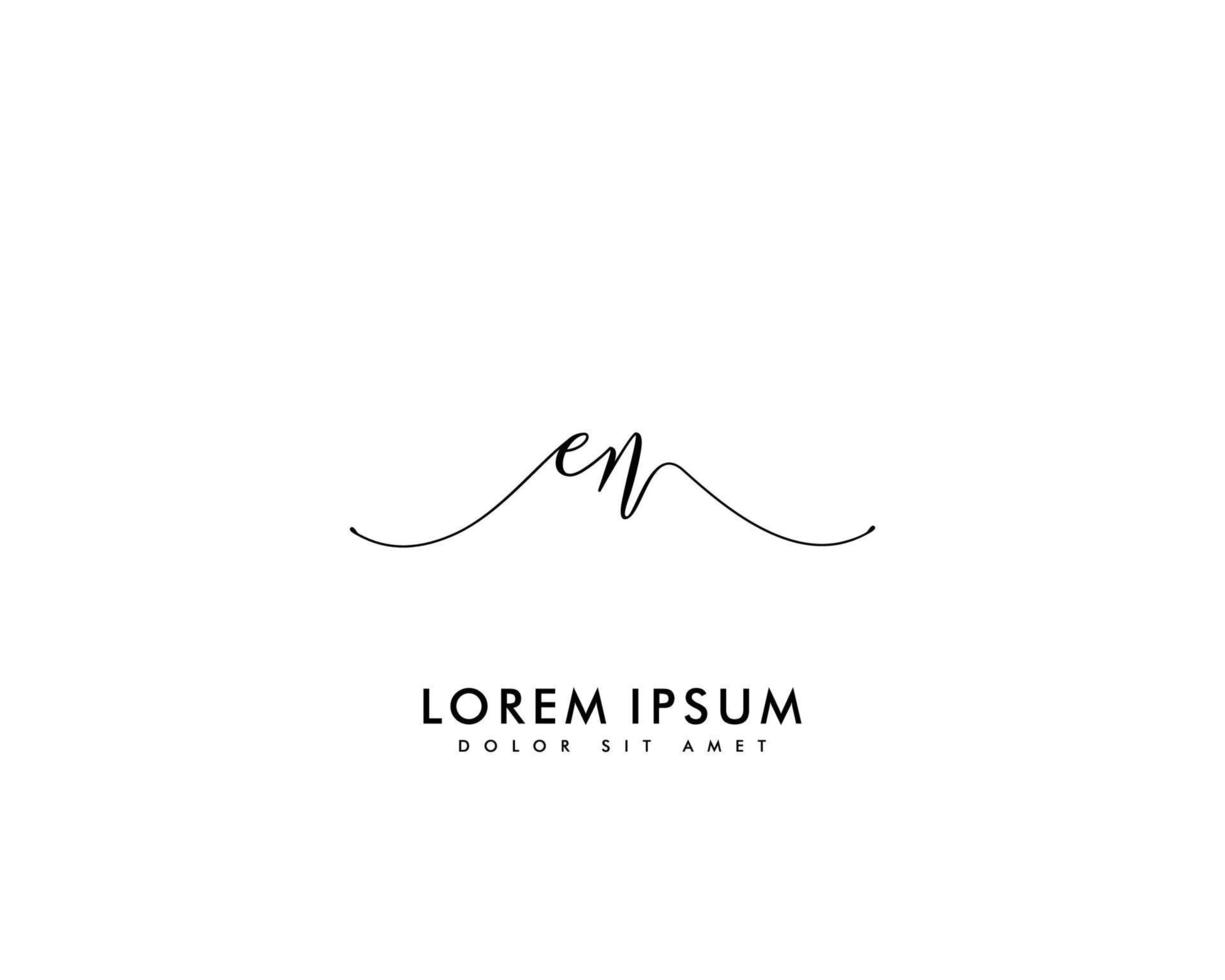 Initial EN Feminine logo beauty monogram and elegant logo design, handwriting logo of initial signature, wedding, fashion, floral and botanical with creative template vector