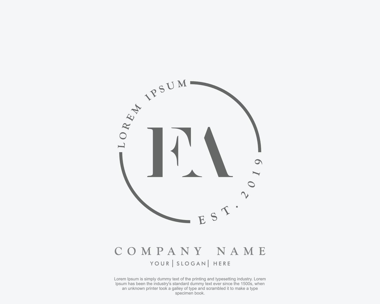 Initial FA Feminine logo beauty monogram and elegant logo design, handwriting logo of initial signature, wedding, fashion, floral and botanical with creative template vector