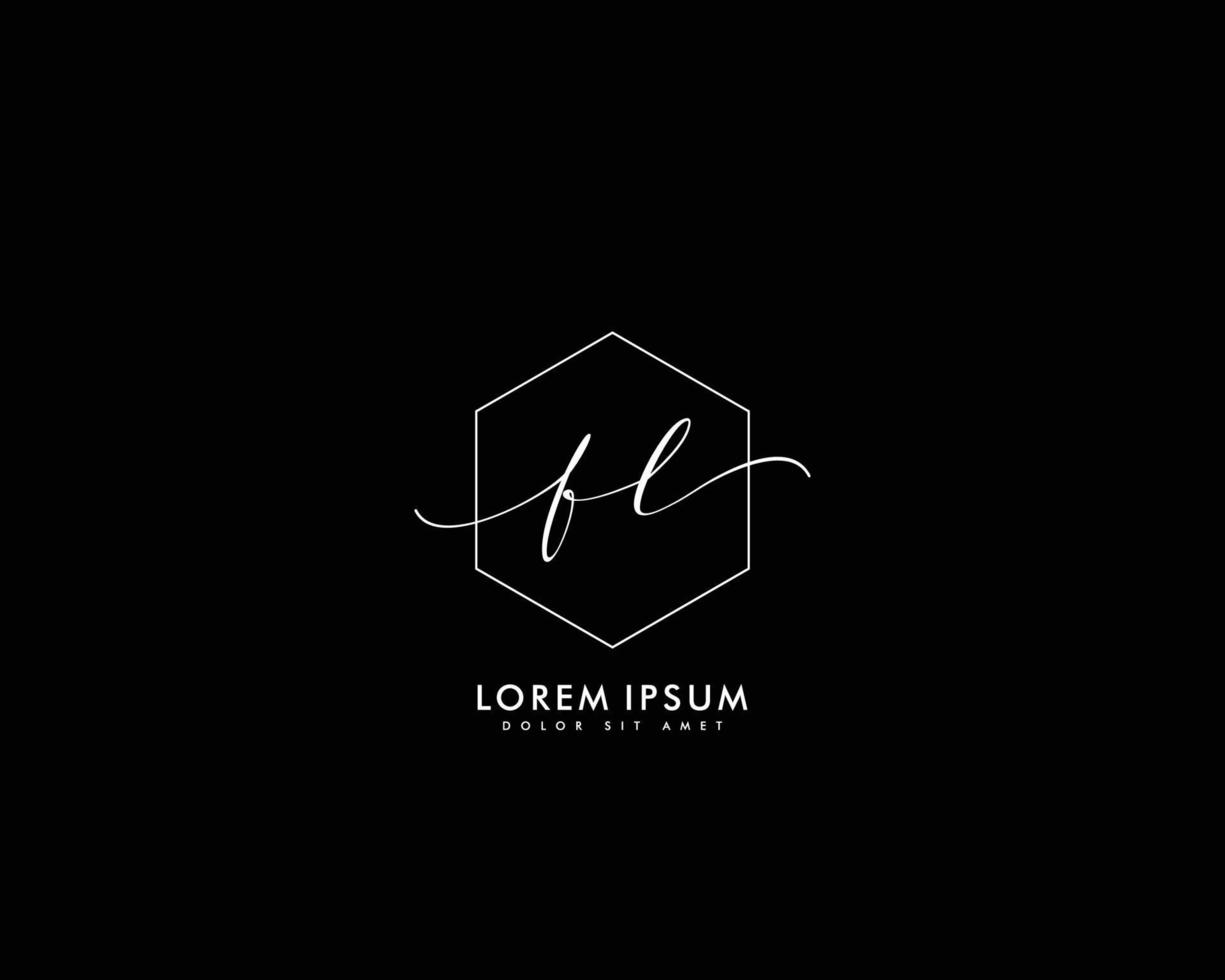 Initial FL Feminine logo beauty monogram and elegant logo design, handwriting logo of initial signature, wedding, fashion, floral and botanical with creative template vector