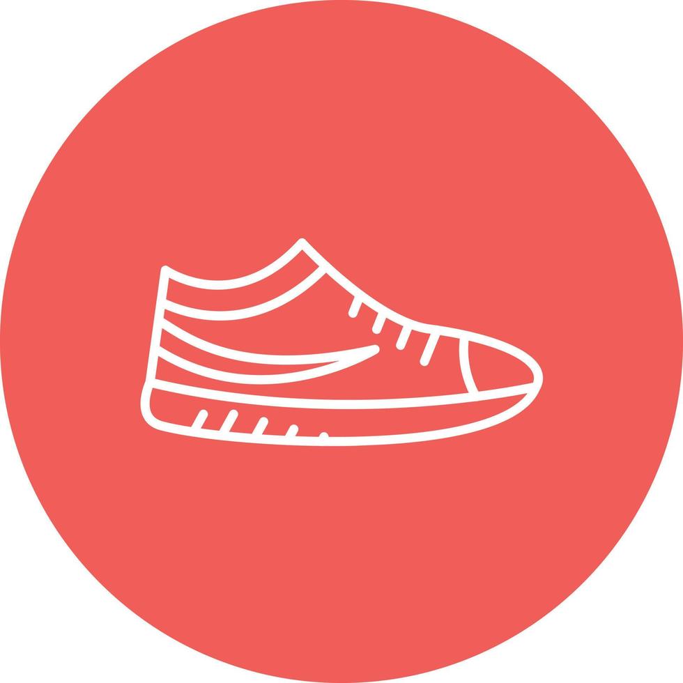 icono de fondo de círculo de línea de zapatos de gimnasia vector