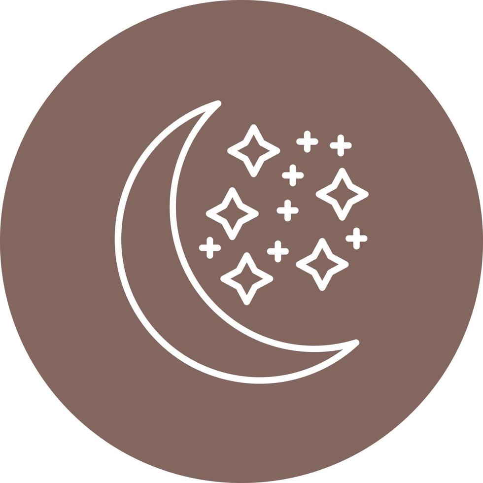 Waxing Moon Line Circle Background Icon vector