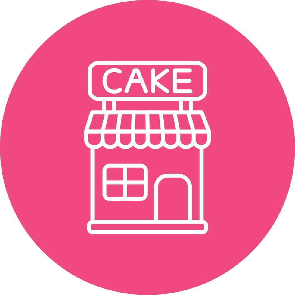 icono de fondo del círculo de la línea de la tienda de pasteles vector