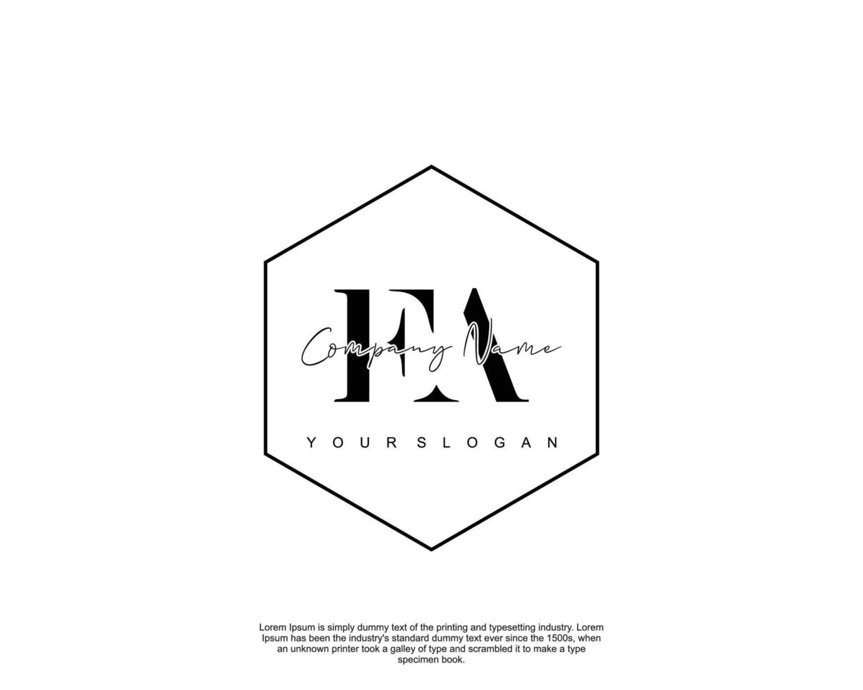 Initial FA Feminine logo beauty monogram and elegant logo design, handwriting logo of initial signature, wedding, fashion, floral and botanical with creative template vector