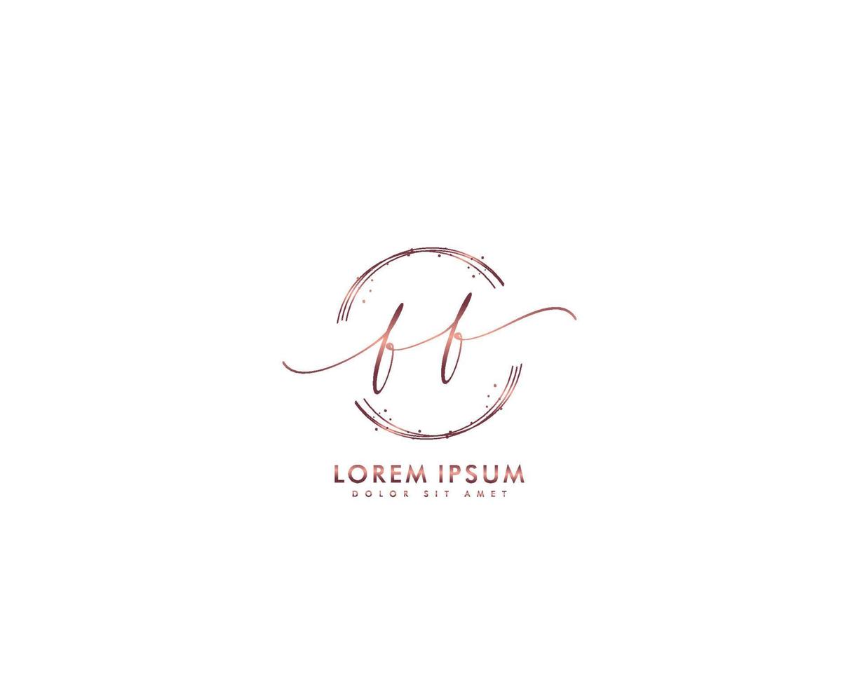 monograma de belleza del logotipo femenino inicial ff y diseño de logotipo elegante, logotipo de escritura a mano de la firma inicial, boda, moda, floral y botánica con plantilla creativa vector