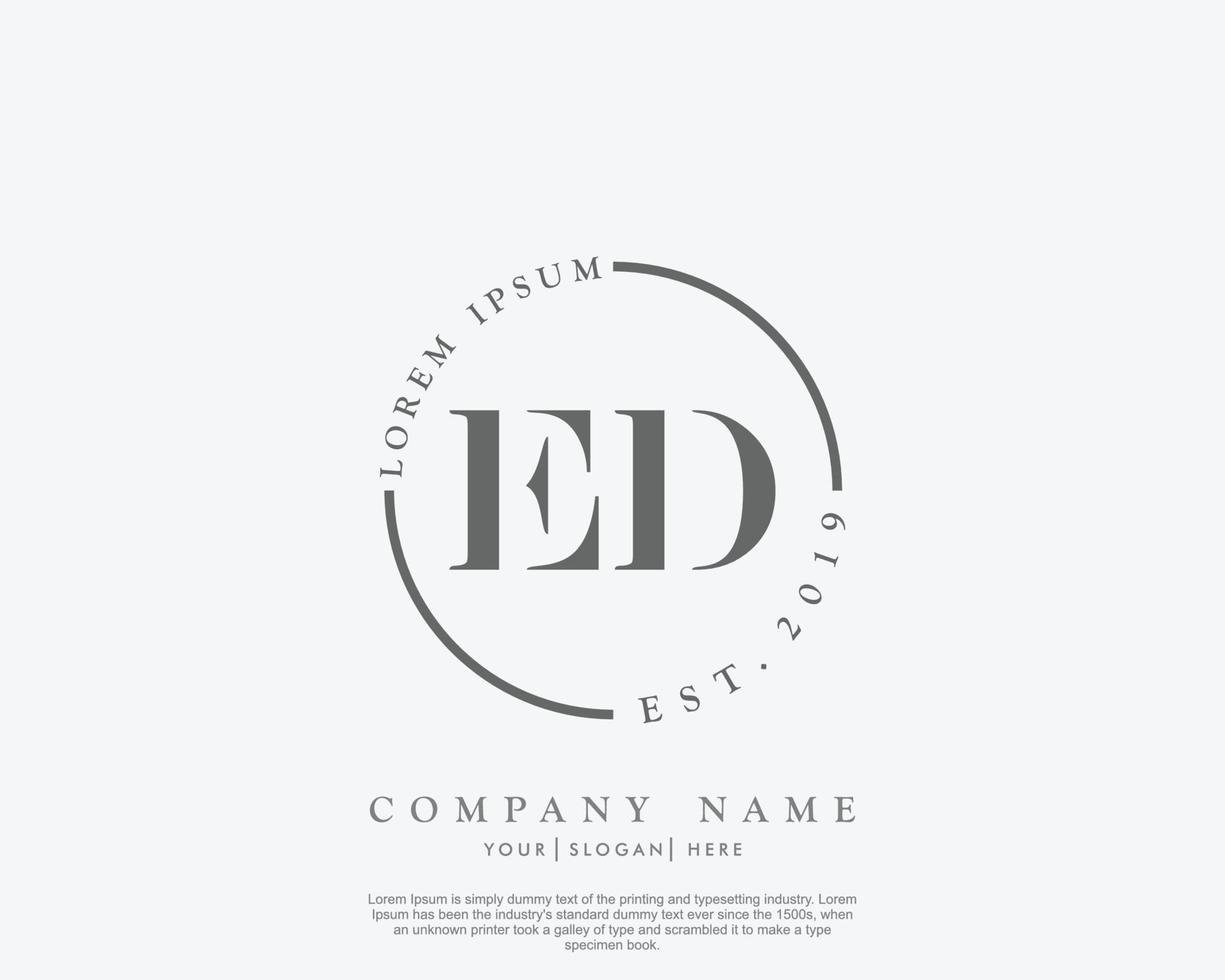 monograma de belleza de logotipo femenino de edición inicial y diseño de logotipo elegante, logotipo de escritura a mano de firma inicial, boda, moda, floral y botánica con plantilla creativa vector