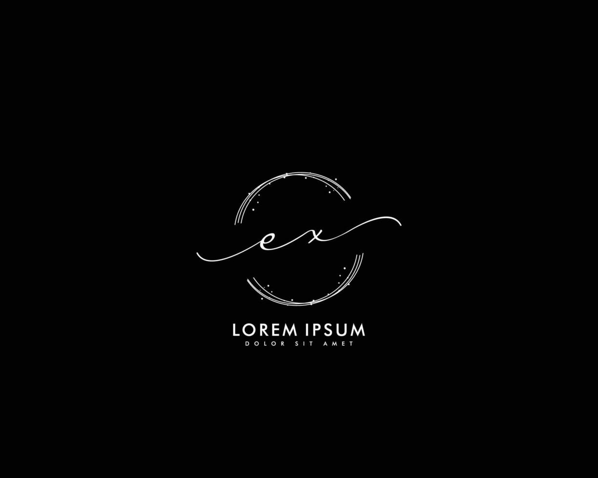 Initial EX Feminine logo beauty monogram and elegant logo design, handwriting logo of initial signature, wedding, fashion, floral and botanical with creative template vector