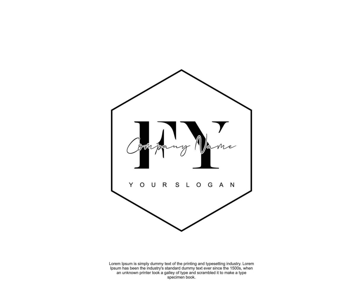Initial FY Feminine logo beauty monogram and elegant logo design, handwriting logo of initial signature, wedding, fashion, floral and botanical with creative template vector