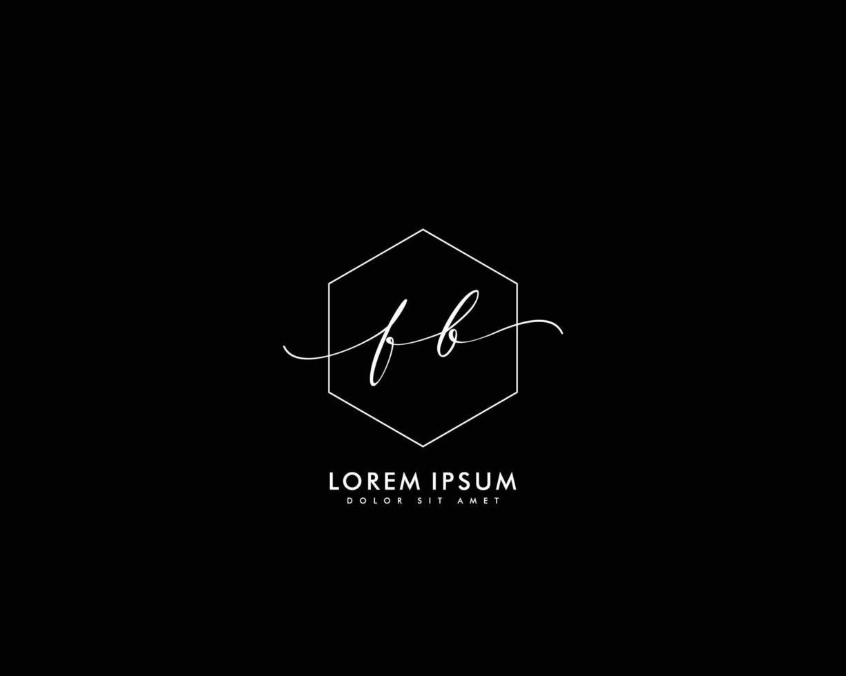 Initial FB Feminine logo beauty monogram and elegant logo design, handwriting logo of initial signature, wedding, fashion, floral and botanical with creative template vector