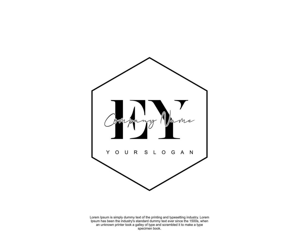 Initial EY Feminine logo beauty monogram and elegant logo design, handwriting logo of initial signature, wedding, fashion, floral and botanical with creative template vector
