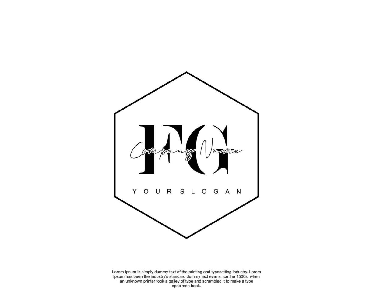 Initial FG Feminine logo beauty monogram and elegant logo design, handwriting logo of initial signature, wedding, fashion, floral and botanical with creative template vector