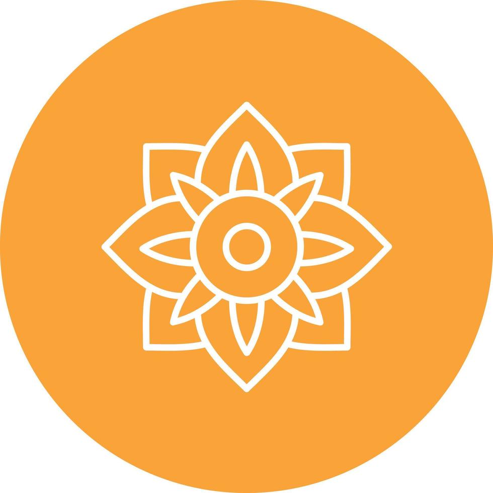 Amaryllis Line Circle Background Icon vector