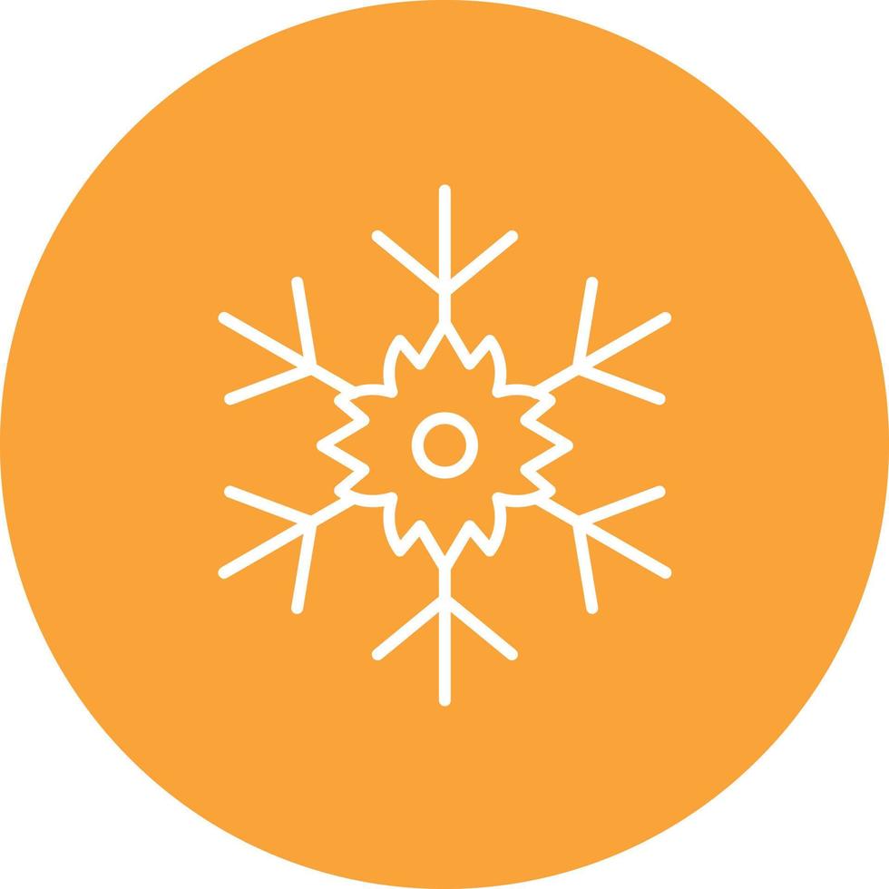 Snowflake Line Circle Background Icon vector