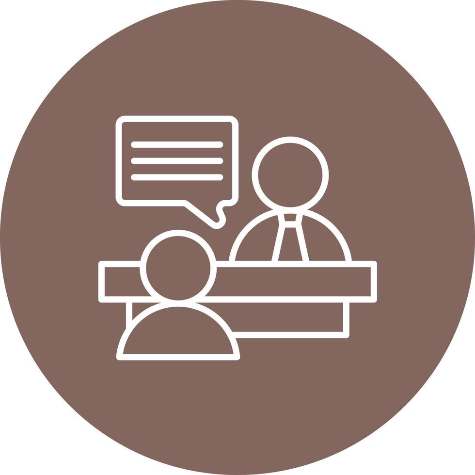 Interview Line Circle Background Icon vector
