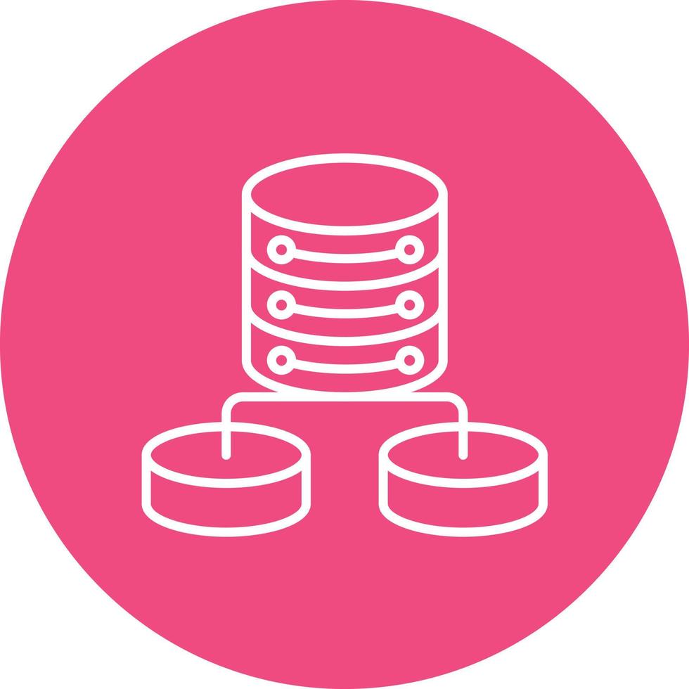 Semi Structured Data Line Circle Background Icon vector