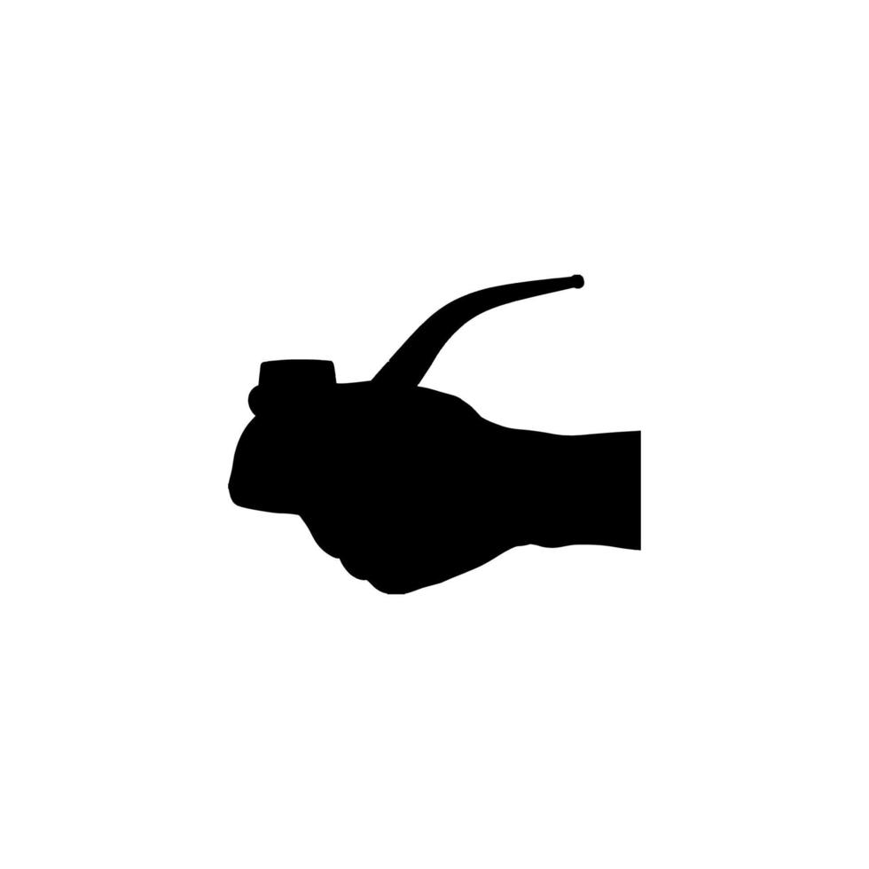 Smoking pipe in hand icon. Simple style stop smoking poster background symbol. Smoking pipe in hand brand logo design element. Smoking pipe in hand t-shirt printing. Vector for sticker.