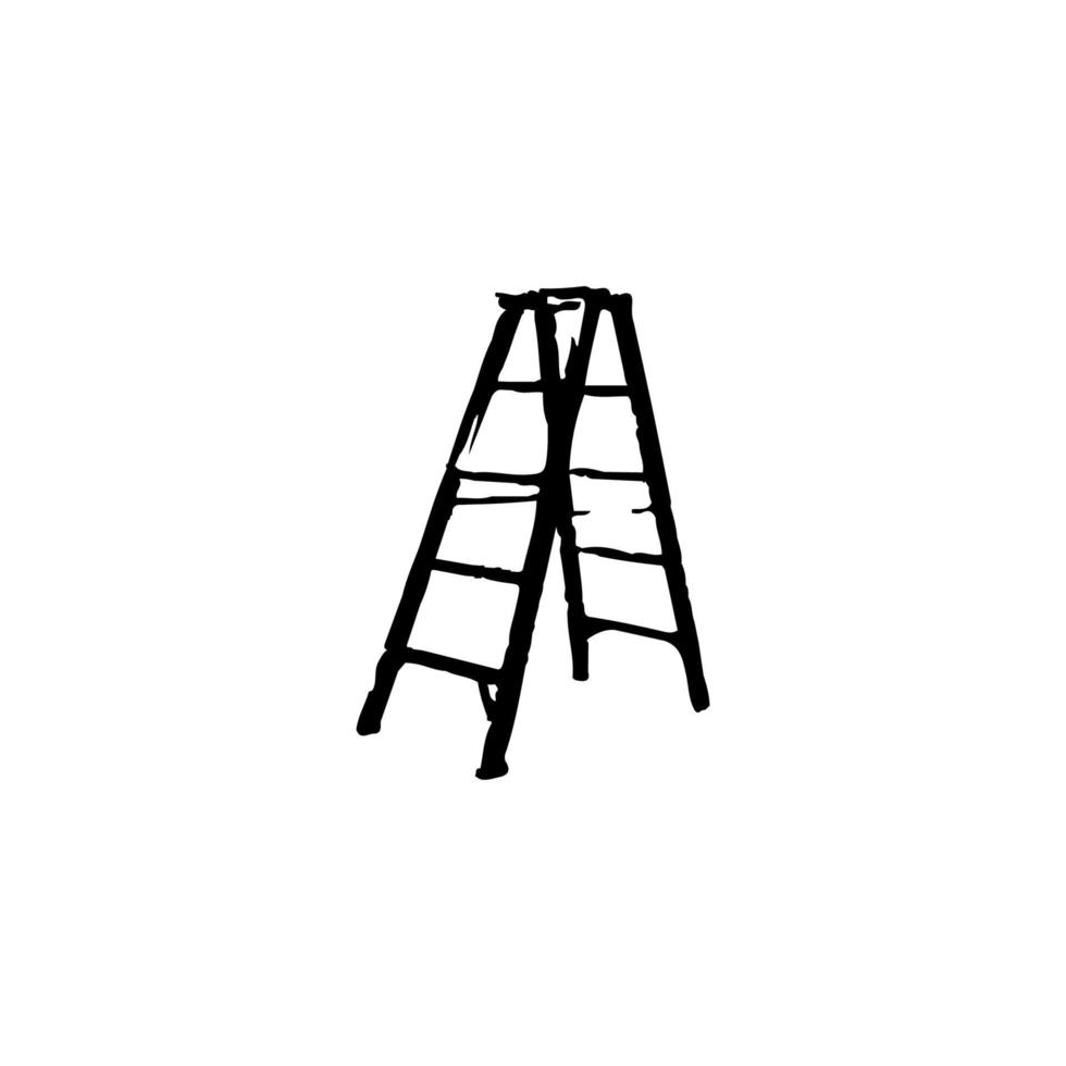 Ladder icon. Simple style building company big sale poster background symbol. Ladder brand logo design element. Ladder t-shirt printing. vector for sticker.