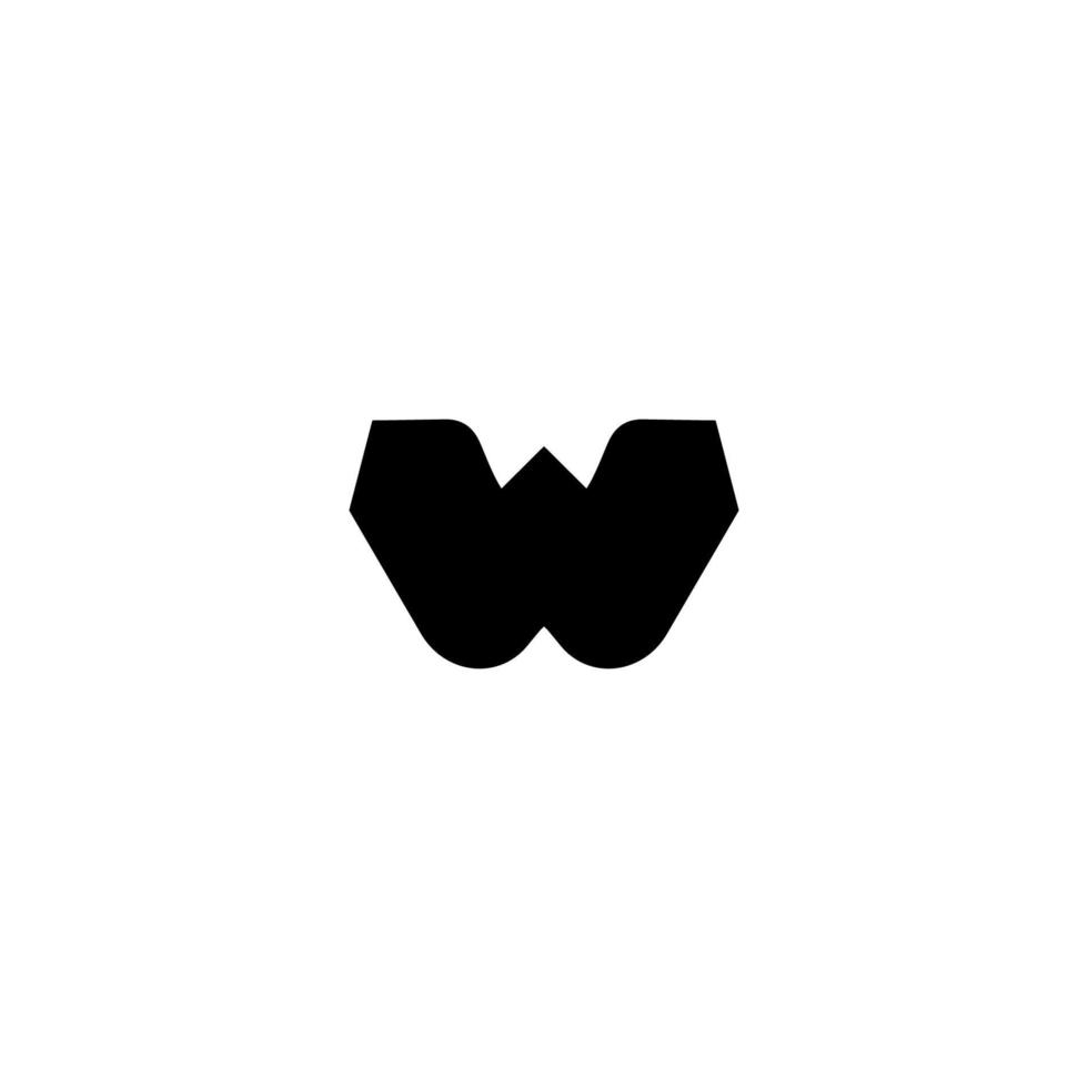 W icon. Simple style w company big sale poster background symbol. W brand logo design element. W t-shirt printing. Vector for sticker.