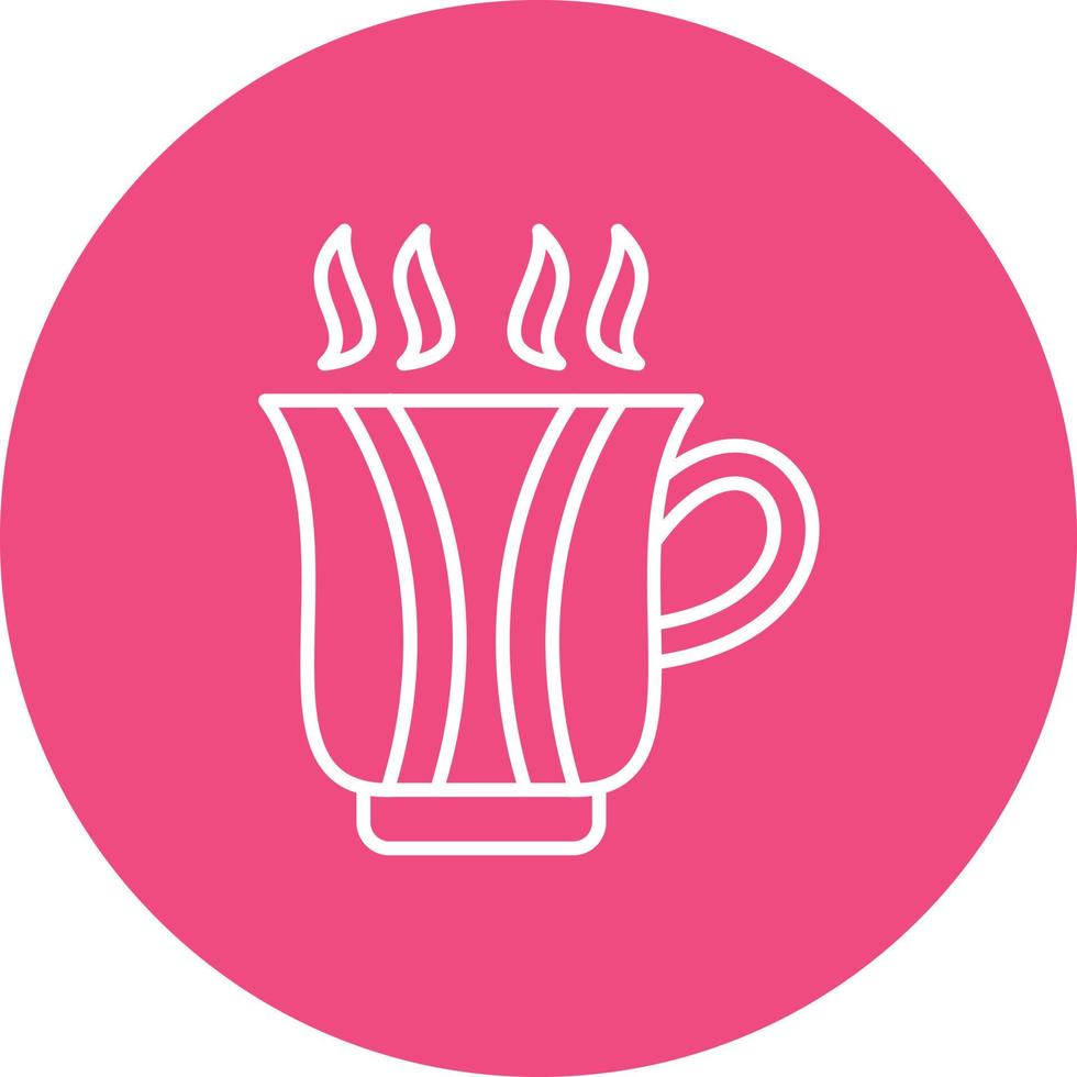 Hot Drink Line Circle Background Icon vector