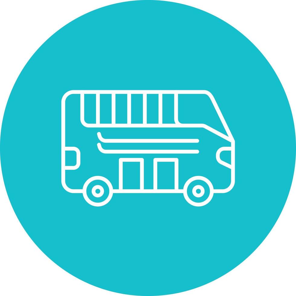 Tour Bus Line Circle Background Icon vector