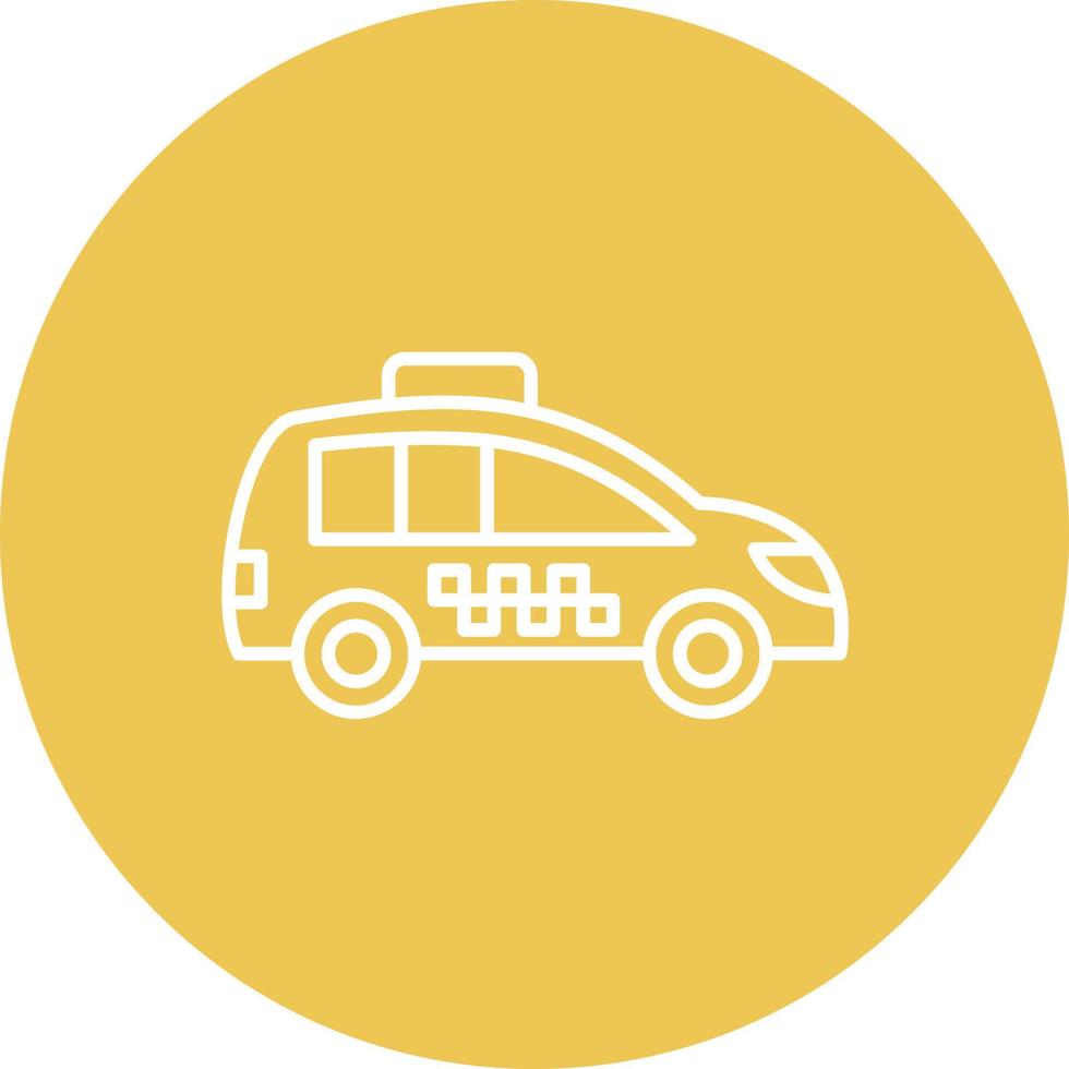 Taxi Line Circle Background Icon vector