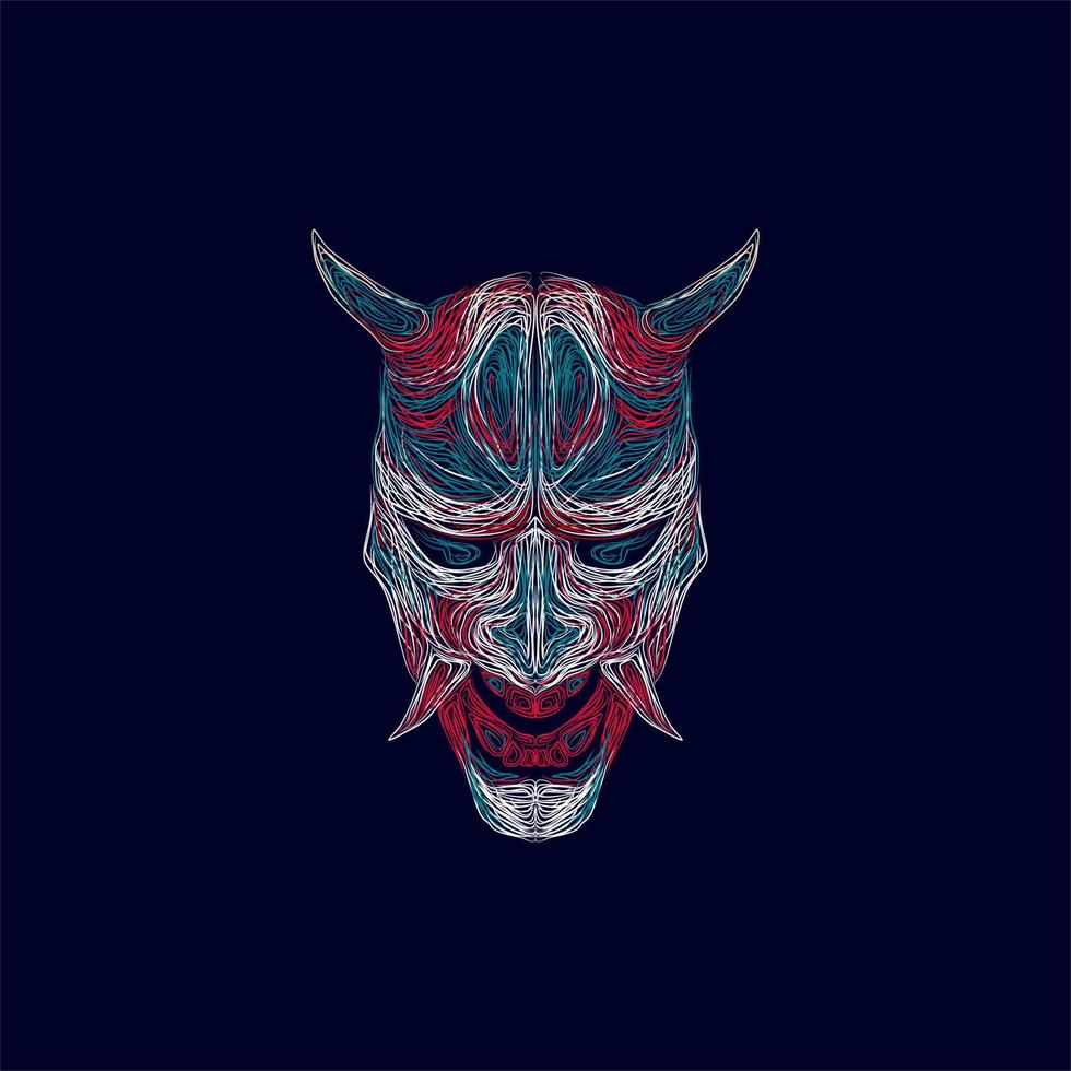 demon mask artwork style illustration design vector