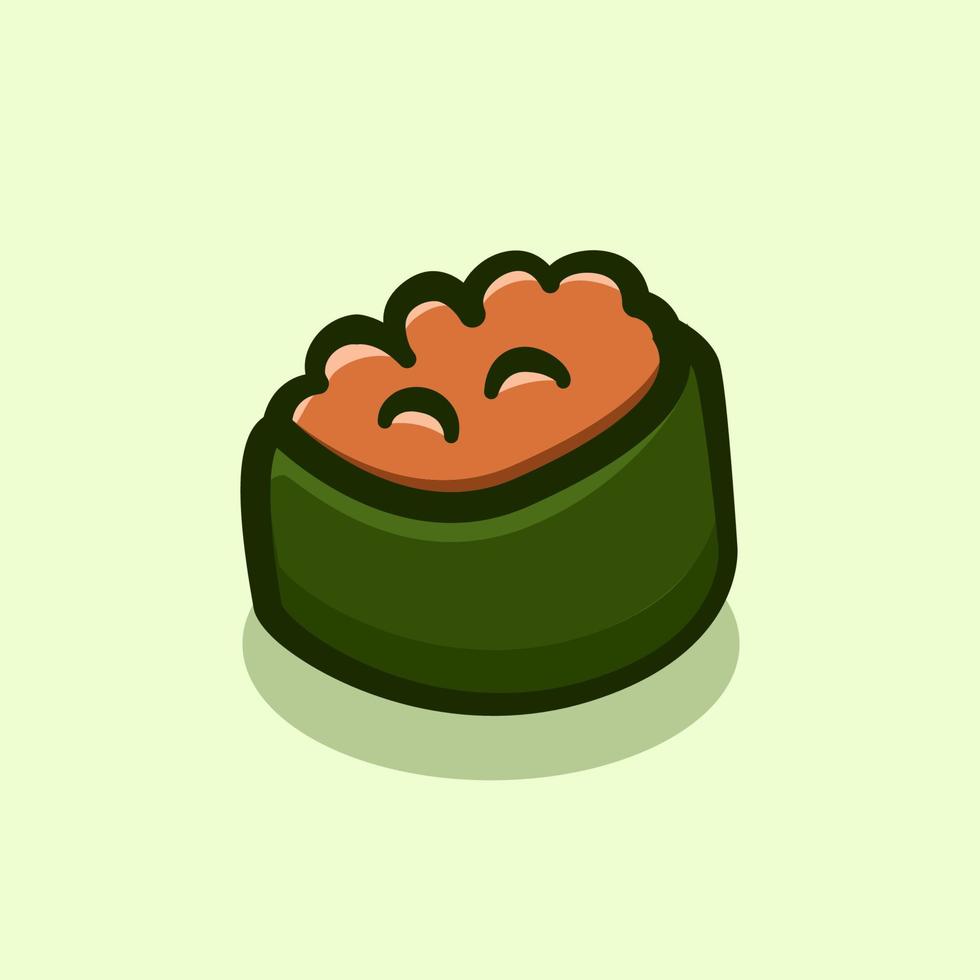 concepto de ilustración de dibujos animados de sushi masago vector