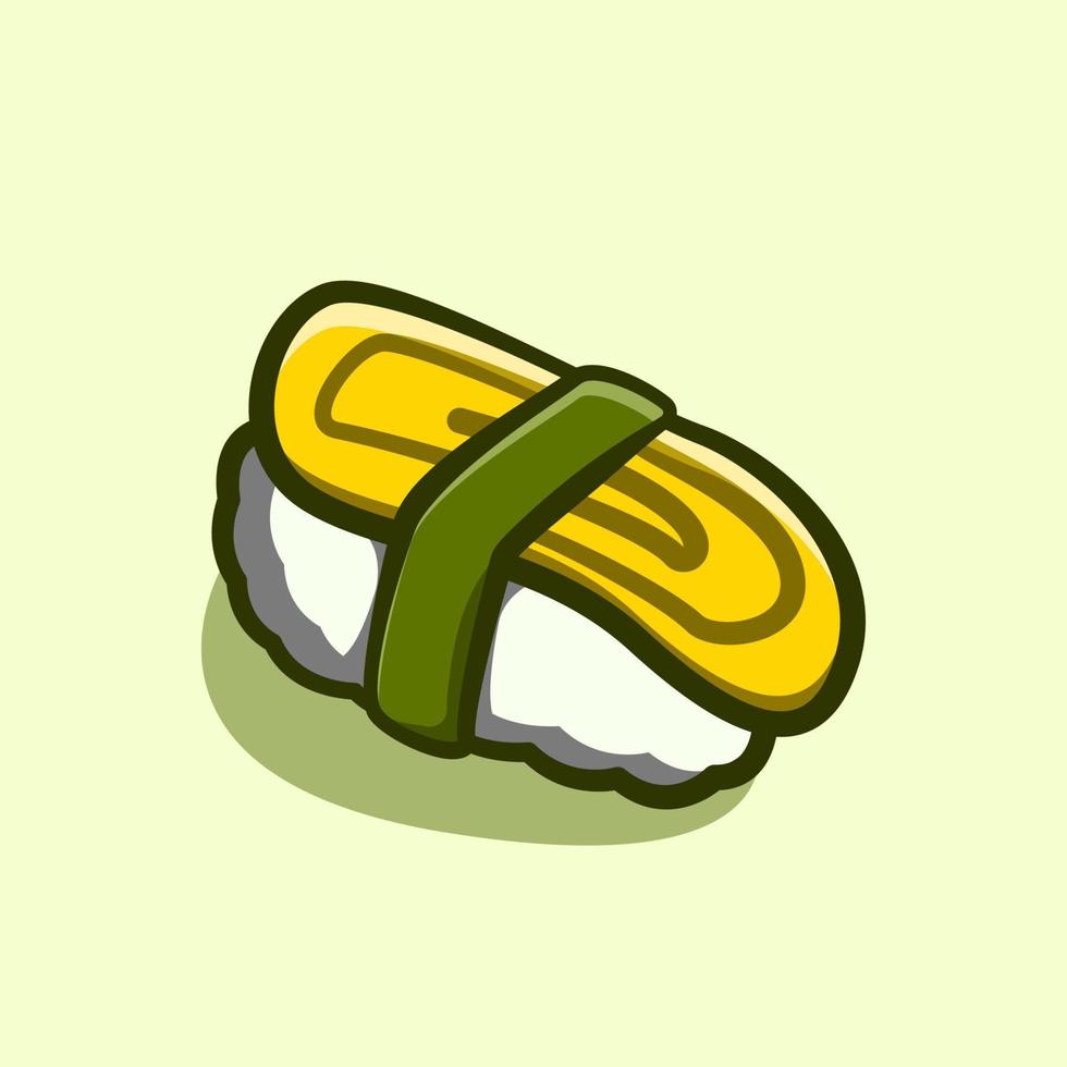 sushi tamago cartoon illustration concept 17625654 Vector Art at Vecteezy