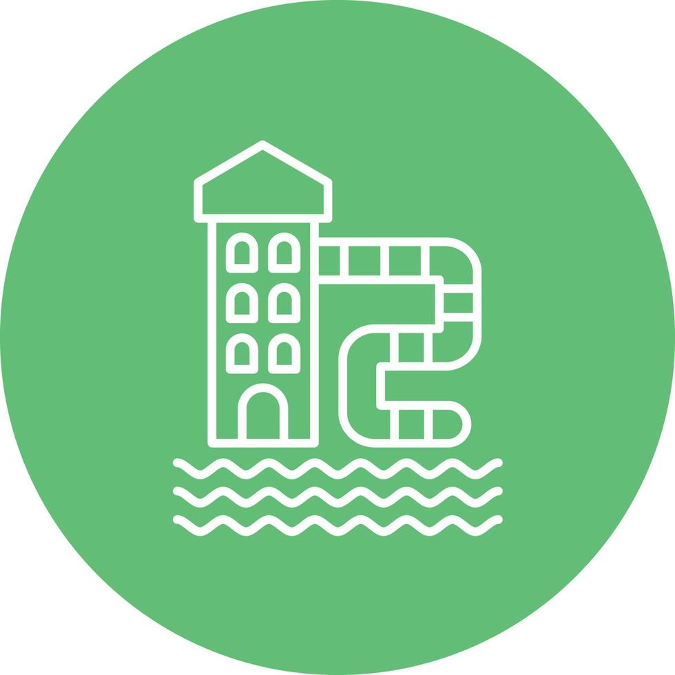 Water Park Line Circle Background Icon vector