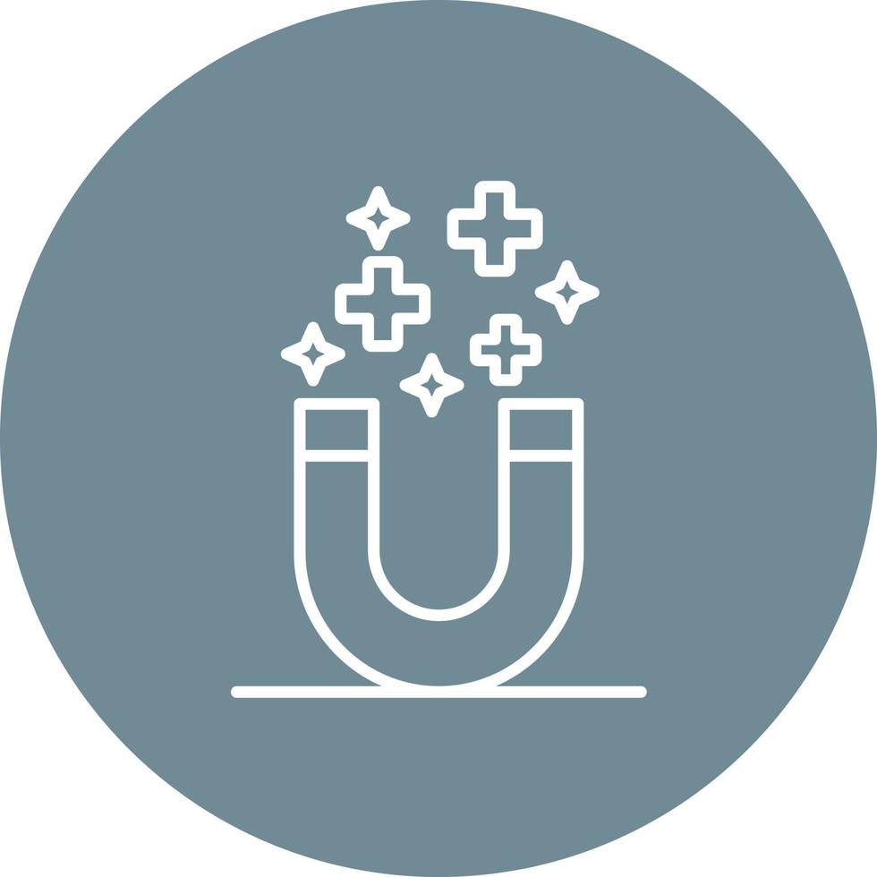 Magnetic Field Therapy Line Circle Background Icon vector
