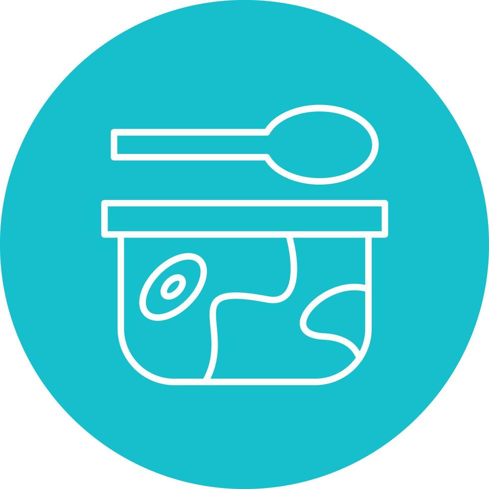Wooden Tableware Line Circle Background Icon vector