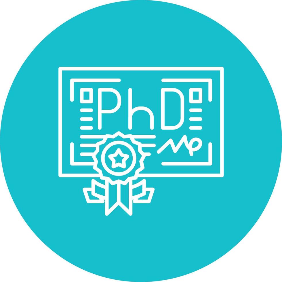 Phd Line Circle Background Icon vector