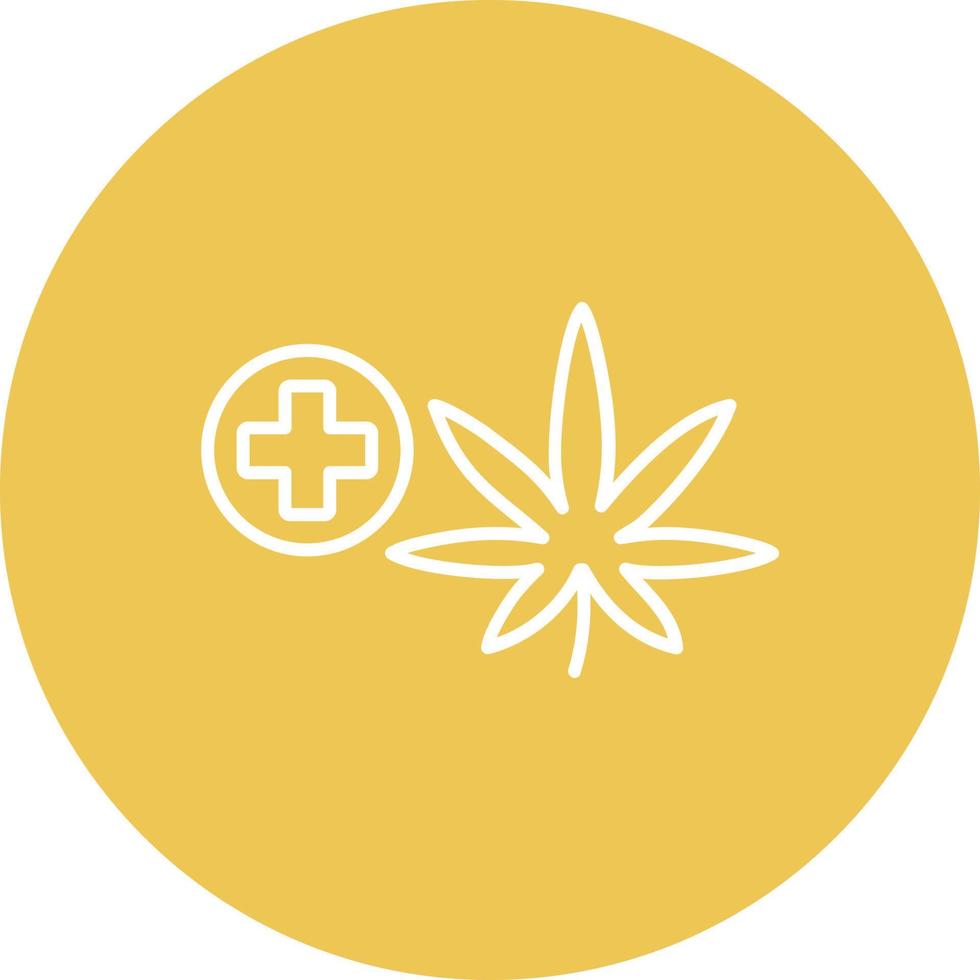 Medical Cannabis Line Circle Background Icon vector