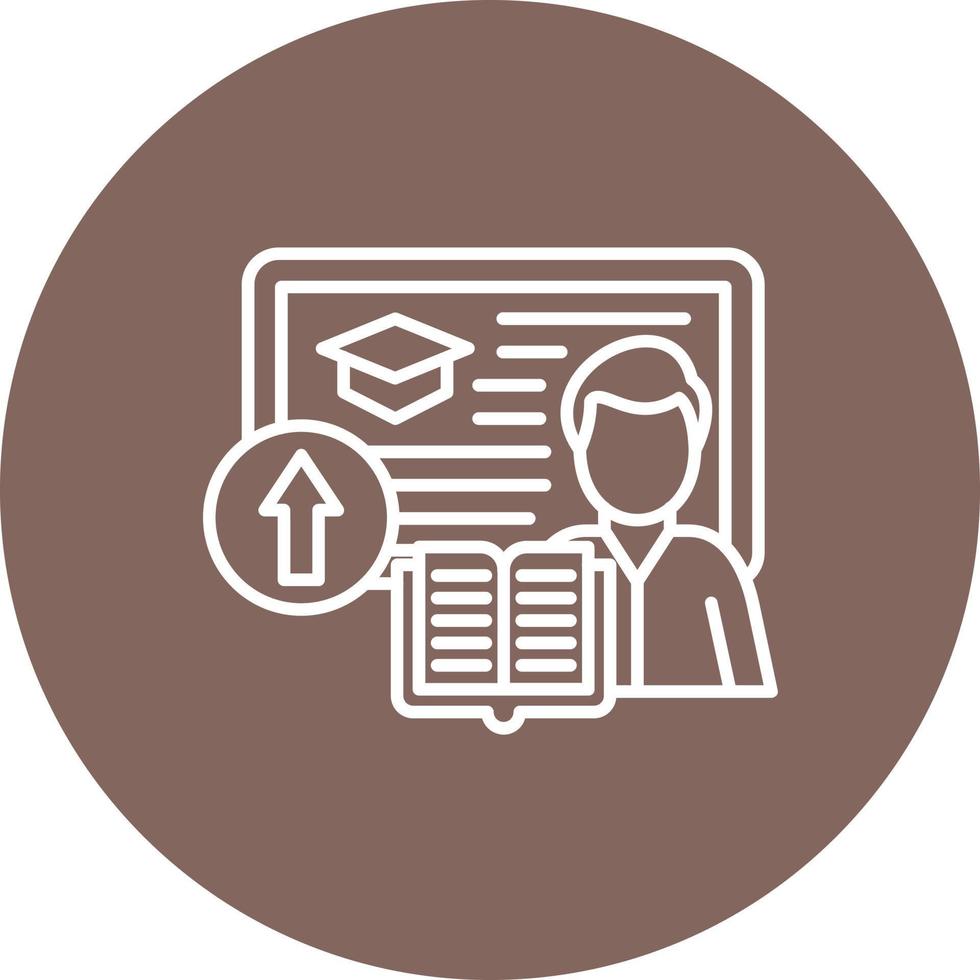 Advanced Coursework Line Circle Background Icon vector