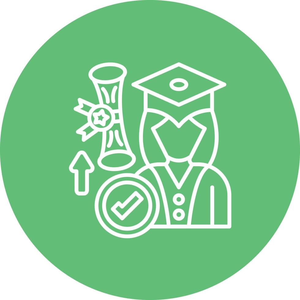 Postgraduate Student Line Circle Background Icon vector