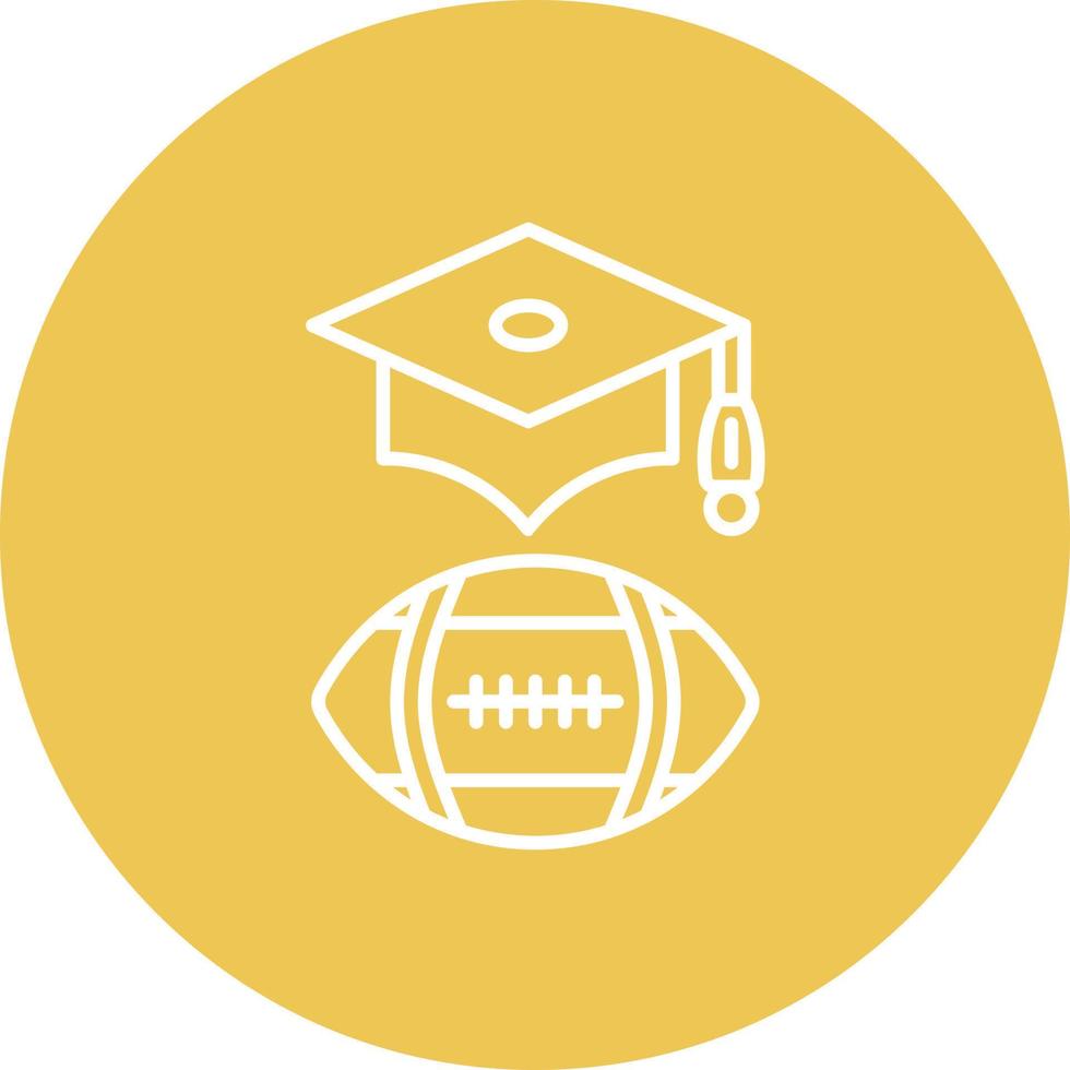 College Football Line Circle Background Icon vector