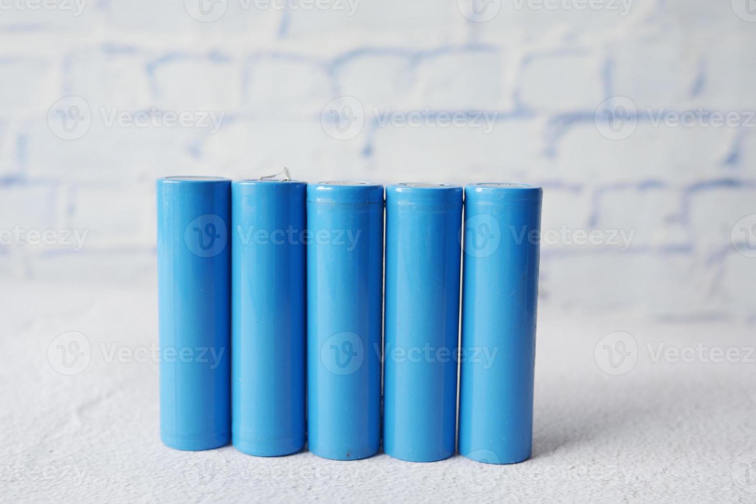 close up of Batteries on table photo